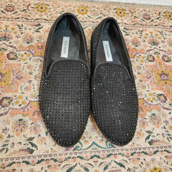 STEVE MADDEN Cavia Black Shoe | Rhinestone Studded | Slip On | size 13 main image 16